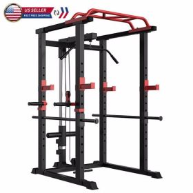 Power Cage Squat Rack Stands Gym Equipment 1000-Pound Capacity Exercise Olympic