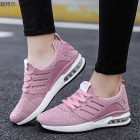 Men Women Boys Air Cushion Casual Shoes 36-45 Mesh Breathable Lightweight Kids Sneakers Outdoor Spring Sumer Autumn Comfortable (Color: Pink)