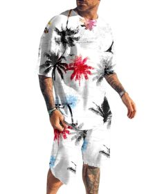 Fashion Men's Casual Sports Suit Digital Printing T-Shirt Casual Two Piece Set (Color: NT72-5)