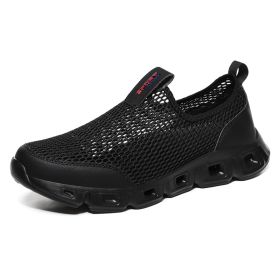 Unisex Slip-on Mesh Running Trainers / Outdoor Aqua Shoes Breathable Lightweight Quick-drying Wading Water Sport Camping Sneaker (Color: Black)