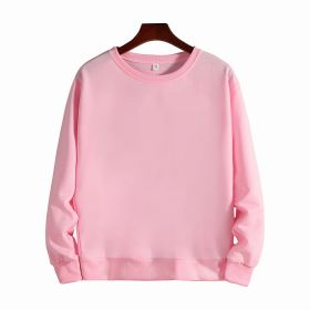 Spring and autumn 2022 loose large round neck pullover for male and female lovers (Color: Pink)