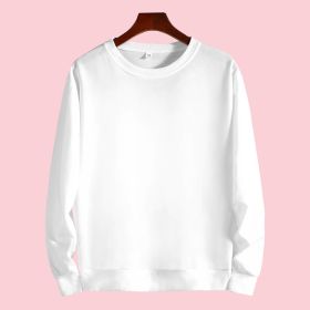 Spring and autumn 2022 loose large round neck pullover for male and female lovers (Color: White)