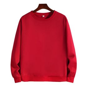 Spring and autumn 2022 loose large round neck pullover for male and female lovers (Color: Red)