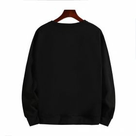 Spring and autumn 2022 loose large round neck pullover for male and female lovers (Color: Black)