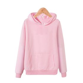 oversize hooded fleece hoodies for men and women in spring and autumn 2022 (Color: Pink)