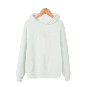 oversize hooded fleece hoodies for men and women in spring and autumn 2022 (Color: White)