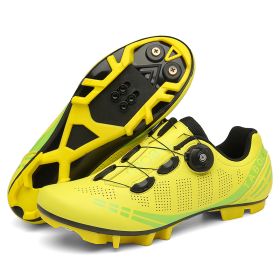 Outdoor Sports Cycling Shoes MTB Men Self-Locking Speed Sneaker Road Bike Boots SPD Cleats Mountain Bicycle Shoes Women Racing (Color: yellow mtb)