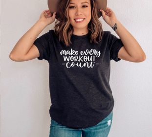 Make Every Workout Count T-shirt, Workout Tshirt, Self Motivation Shirt, Fitness Tee, Possible Vintage T-shirt, Inspirational Gift, Gym Tee (size: 3XL)