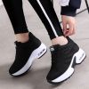 Women High Top Walking Footwear 9 Cm Wedges Sports Shoes Thick Sole Fitness Sneakers Outdoor Ladies Running Jogging Trainers