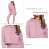 2 Piece Outfits for Women Crewneck Long Sleeve Crop Tops and Wide Leg Pants Sets