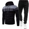 New triple color zipper sweater suit for men's sports leisure oversize loose sweater suit