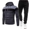 New triple color zipper sweater suit for men's sports leisure oversize loose sweater suit