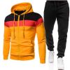 New triple color zipper sweater suit for men's sports leisure oversize loose sweater suit